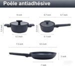 Nonstick Cookware Set Non Toxic, 3-Piece Pots and Pans Set, PFOA/PTFE Free, Induction Ready & Dishwasher Safe, Ceramic Coating for Easy Release - Image 3