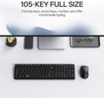 Rapoo X2100 Quiet Wireless Keyboard and Mouse Combo, 2.4GHz USB Receiver, 12 Multimedia Keys, Spill-Proof, Full-Sized, Compatible with PC, Laptop, Black - Image 3