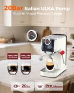 Tuni E2 58mm Espresso Machine - Dual Boiler (Immediate Milk Frothing) | PID NTC Temp Control | 20 Bar ULKA Pump | Stainless Steel Semi-Automatic Coffee Maker | Gift for Coffee Lovers - Image 5