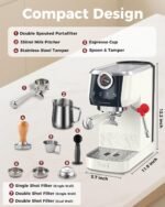 Tuni E2 58mm Espresso Machine - Dual Boiler (Immediate Milk Frothing) | PID NTC Temp Control | 20 Bar ULKA Pump | Stainless Steel Semi-Automatic Coffee Maker | Gift for Coffee Lovers - Image 6