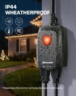 DEWENWILS Wi-Fi Matter Smart Dimmer Plug, Remote Control, 2 Grounded Outlets, Work with Alexa/Google Home, Support 200W Dimmable LED & 400W Tungsten Bulbs, Outdoor Dimmer for String Lights - Image 5