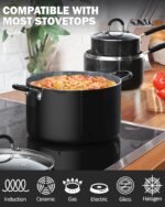 Cook N Home Pots and Pans Nonstick Kitchen Cookware Sets include Saucepan Frying Pan Stockpots 8-Piece, Heavy Gauge, Stay Cool Handle, Marble - Image 4