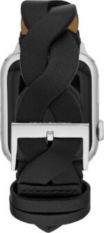 Tory Burch Women's Luggage Brown Braided-Leather Band For Apple Watch - Image 4