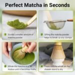 Bamboo Matcha Whisk Set -Matcha Whisk (Chasen),Whisk Holder(White),Sifter,Tea Scoop and Tea Spoon - Image 4
