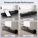 FULMINARE Bluetooth Speaker with 26W HD Sound, Portable Speaker Up to 30H Playtime, AUX&TF-Card&USB Input, LED Lights, Speakers Bluetooth 5.3 Wireless for Home/Party/Outdoor, (Black) - Image 5