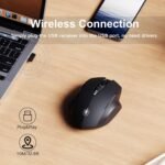 Uineer Wireless Mouse,Upgraded 2.4GHz Rechargeable (Battery Level Visible) Ergonomic Computer Mouse,4 Levels DPI, Wireless Mice for Laptop Computer(Matte Black) - Image 3