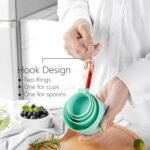 Rose Gold Stainless Steel Handle Measuring Cups and Spoons Set, 8 Piece Stackable Accurate Tablespoon for Measuring Dry and Liquid Ingredients Small Teaspoon with Plastic Head (Pink) - Image 4
