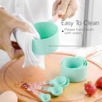 Rose Gold Stainless Steel Handle Measuring Cups and Spoons Set, 8 Piece Stackable Accurate Tablespoon for Measuring Dry and Liquid Ingredients Small Teaspoon with Plastic Head (Pink) - Image 5
