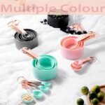 Rose Gold Stainless Steel Handle Measuring Cups and Spoons Set, 8 Piece Stackable Accurate Tablespoon for Measuring Dry and Liquid Ingredients Small Teaspoon with Plastic Head (Pink) - Image 7