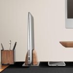 UPERGO Vertical Laptop Stand for Desk, Laptop Holder to Dock MacBook, MacBook Pro and Other Laptops, Black Walnut Wood - Image 4