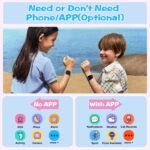 Smart Watch for Kids, 1.85" Fitness Tracker with Heart Rate, Sleep Monitor, IP68 Waterproof Smartwatches with Video Music, Pedometer, Game, NO APP/Phone, Gift for Boys Girls. (Classic, Silver) - Image 3
