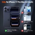 SUPFINE Magnetic for iPhone 17 Pro Max Case (Compatible with MagSafe)(Military Grade Drop Protection)(Camera Protection) Translucent Matte Shockproof Phone Cover,Dark Blue - Image 3