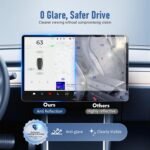 3-in-1 (15.4") Tesla Accessories for Model Y Juniper / 3 Highland Screen Protector [No Glare & Fingerprint] 9H Tempered Glass, for Model 3(2024-2026), Model Y Juniper, Matte - Image 3