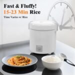 Rice Cooker Small 1-1.5 Cups Uncooked(3 Cups Cooked), Mini Rice Cooker with Removable Nonstick Pot, One Touch&Keep Warm Function, Travel Rice Cooker for Soup Grain Oatmeal Veggie, White - Image 5