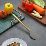 Gold Spatulas, Berglander Non-stick Silicone Flexible Scrapers Baking Mixing Tool With Titanium Gold Plating Handle, Baking Tools, Heat Resistant, Dishwasher Safe, Easy to Clean - Image 4