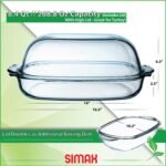 Simax Casserole Dish For Oven, 8 Quart Glass Baking Dish With High Lid Set, Microwave, Oven, and Dishwasher Safe Cookware, Borosilicate Glassware, Large Baking Dish - Image 3