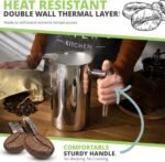 Oliver's Kitchen ® Premium French Press Cafetiere Coffee Maker - Thermal Insulated Double Wall - Stainless Steel 1 Liter - Image 4