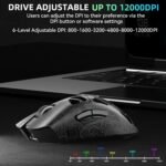 Aula SC620 Wireless Gaming Mouse, Tri-Mode 2.4GHz/USB-C/BT5.3 Computer Mouse with 12000 DPI, Programmable Macro Gamer Mouse with Rapid Fire Key, RGB Light Gaming Mice for PC/Laptop/Mac - Image 4
