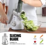 Geedel Rotary Cheese Grater, Kitchen Mandoline Vegetable Slicer with 3 Interchangeable Blades, Easy to Clean Rotary Grater Slicer for Fruit, Vegetables, Nuts - Image 4
