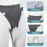 Wearable Urine Collector with Reusable Silicone Pouch Breathable Fixing Pants Urinary Drainage Bags 2000ml and 1000ml 1.2M Catheter for Travel Outdoor, Elderly Male Black - Image 5