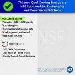 Thirteen Chefs Plastic Cutting Board - 18 x 12 x 0.5 Inch, Professional Grade HDPE, NSF Approved, Large Size and Dishwasher Safe - Image 4