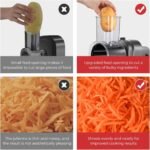 Electric Cheese Grater, Salad Maker With 6 Different Shapes of Blades, 250W Electric Slicer Shredder, Electric Salad Machine for Cheeses, Fruits, Vegetables - Image 4