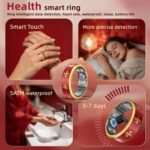 Smart Ring Fitness Sleep Tracker Ring, with Heart Rate, Multiple Sports Modes - Men & Women, Compatible with iOS & Android, Long Battery, IP68 Waterproof(Red, 8) - Image 7