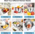 TeamFar Mixing Bowls, Stainless Steel Nesting Salad Bowls with Airtight Lids Set, For Serving/Mixing/Storing, Healthy & Long-lasting, Dishwasher Safe & Easy Clean, 4.6/3 / 1.5 QT, Black - Image 5