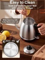 Stariver Electric Kettle Gooseneck Kettle, 1L Water Boiler, BPA-Free, Pour Over Tea Pot Stainless Steel for Coffee & Tea with Fast Heating, Auto-Shut Off and Boil-Dry Protection Tech - Image 6