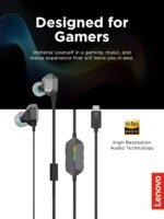 Lenovo Legion RGB Gaming in-Ear Headphones with USB-C E510-7.1 Surround Sound, Hi-Res Audio, in-Line Controller with RGB Lights - Compatible with PC, Tablet, Phone - Image 4