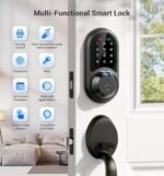 Veise RZ07 Fingerprint Smart Lock, 7-in-1 Smart Locks for Front Door, Keyless Entry Door Lock with App Control, Biometric Electronic Touchscreen Keypad Deadbolt, Matte Black - Image 5