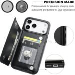 ONETOP Compatible with iPhone 17 Pro Max Wallet Case with Card Holder, PU Leather Kickstand Card Slots Case, Double Magnetic Clasp and Durable Shockproof Cover 6.9 Inch (Black) - Image 7