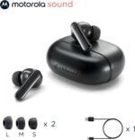 Motorola Sound Moto Buds 125 True Wireless Earbuds, IPX5 Waterproof Sweatproof Touch Control Ear Buds with Dual Noise Cancelling Microphone, Charging Case, Black - Image 6