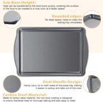 Baking Sheet with Cooling Racks - Carbon Steel Cookie Sheets for Baking [2 Sheets + 2 Racks], Nonstick Baking Pans, Perfect for Baking, Roasting, and More, Size 17 x 11 x 0.5 Inches - Image 4