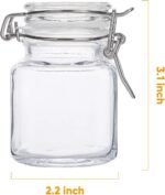Flrolove Spice Jars 30 Pack 4oz Square Glass Jars with Leak Proof Rubber Gasket & Hinged Lid,Small Glass Containers with Airtight Lids for Home, Party Favors - Image 3