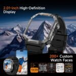 Military Smart Watches for Men (Answer/Make Calls), 2.01" UHD Fitness Watch with Heart Rate/Sleep Monitor/Blood Oxygen/100+ Sport Modes/IP68 Waterproof, Smartwatch for Android & iPhone, Orange - Image 3
