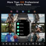 Military Smart Watches for Men (Answer/Make Calls), 2.01" UHD Fitness Watch with Heart Rate/Sleep Monitor/Blood Oxygen/100+ Sport Modes/IP68 Waterproof, Smartwatch for Android & iPhone, Orange - Image 4