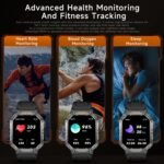 Military Smart Watches for Men (Answer/Make Calls), 2.01" UHD Fitness Watch with Heart Rate/Sleep Monitor/Blood Oxygen/100+ Sport Modes/IP68 Waterproof, Smartwatch for Android & iPhone, Orange - Image 6