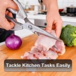 Professional Kitchen Scissors,Heavy Duty Multi-Purpose Food Cooking Shears for Jointing Chicken,Cutting Herbs,Opening Packages - Dishwasher Safe with Bottle Opener - Image 3