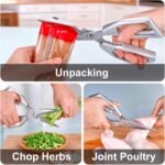 Professional Kitchen Scissors,Heavy Duty Multi-Purpose Food Cooking Shears for Jointing Chicken,Cutting Herbs,Opening Packages - Dishwasher Safe with Bottle Opener - Image 5