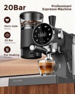 20 Bar Espresso Machine | LED Screen Touch Control | 6 Level Adjustable Grinder | Drip Coffee & Cold Brew, Milk Frother, Assisted Tamper & Built-In Accessory Storage Box | 50oz Tank - Image 4