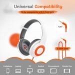 Kids Wired Headphones with Microphone, Volume Limited to 85/94dB, Foldable 3.5mm Jack Headset for Girls, Pink Over-Ear Headphones for School, Study & Travel, Includes Carry Case（White） - Image 5