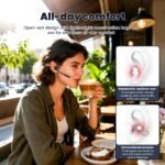 SANOTO Open Ear Headphones with Mic,Open Ear Wireless Headphones Bluetooth 5.3/Multipoint Pairing/Noise Cancelling Mic,Lightweight,Wireless Headset with Mic for Work,Driving,Home Office - Image 3