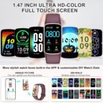 Fitness Tracker Step Counter with 24/7 Heart Rate Blood Oxygen Sleep Monitor, 1.47'' AMOLED Touch Color Screen Fitness Watch, Smart Watches for Women Men - Image 5