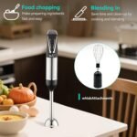 3-in-1 Cordless Hand Blender Set - One-Touch Control & Safety Lock, Immersion Blender with Whisk and Frother for Lattes, Desserts, Soups, Dishwasher-Safe - Image 4
