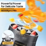 Portable Blender for Smoothies and Shakes - Personal Size Mini Blender with 380Ml Travel Cup, 6 Stainless Steel Blades for Powerful Blending, Fresh Fruit Juicer for Home/Travel - Image 4