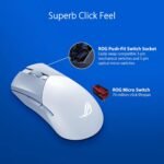 ASUS ROG Gladius III Wireless Aimpoint Gaming Mouse – Right-Handed Ergonomic, 79g, Tri-Mode Connectivity, 36K DPI, up to 119Hr Battery, Hot-Swappable Switches, PC/Mac Support - White - Image 5