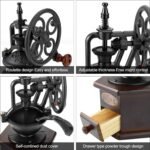 IMAVO Manual Coffee Grinder, Wooden Coffee Bean Grinder with Cast Iron Hand Crank, Antique Design, Perfect for Home,Rustic,Coffee Shop Decoration,Gift - Image 4