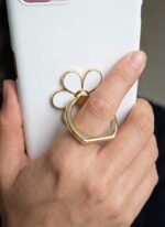 NXVX Phone Ring Holder for iPhone - Elegant White Grip Stand - 360° Rotating Phone Grip Kickstand for All Smartphones - Image 4