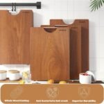 Real Solid Sapele Cutting Board One Piece No Glue Non Toxic All Whole Single Wood Butcher Block Thick Hard Wood Heavy Duty Edge Grain (Large, 15.74"L*11.14"W*1.18"Th) - Image 5